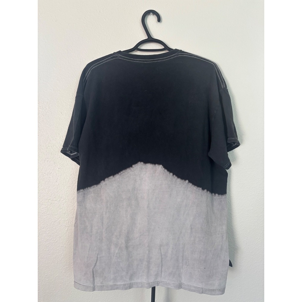DARE International Graphic T-Shirt Mens Large Black Grey Dip Dye Bleach Wash L - Picture 2 of 5